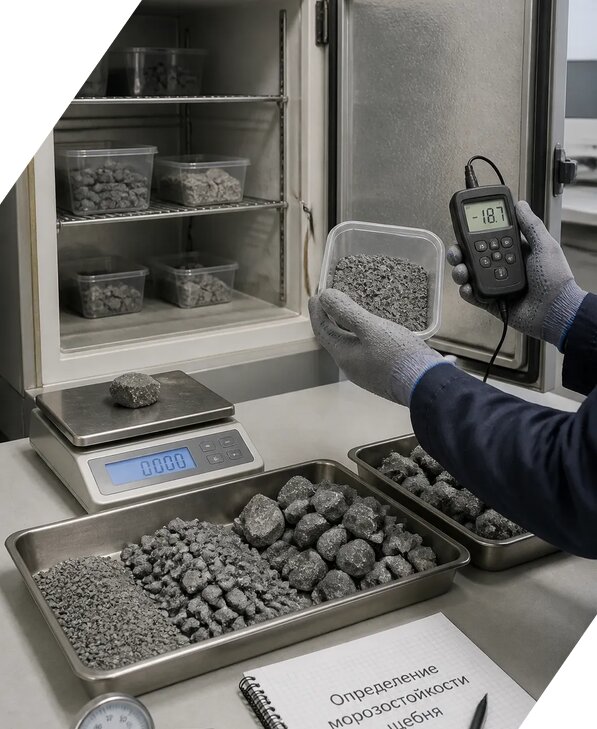 Определение морозостойкости щебня в Баксане от 3536 р. | ЭкспертизаРоссия