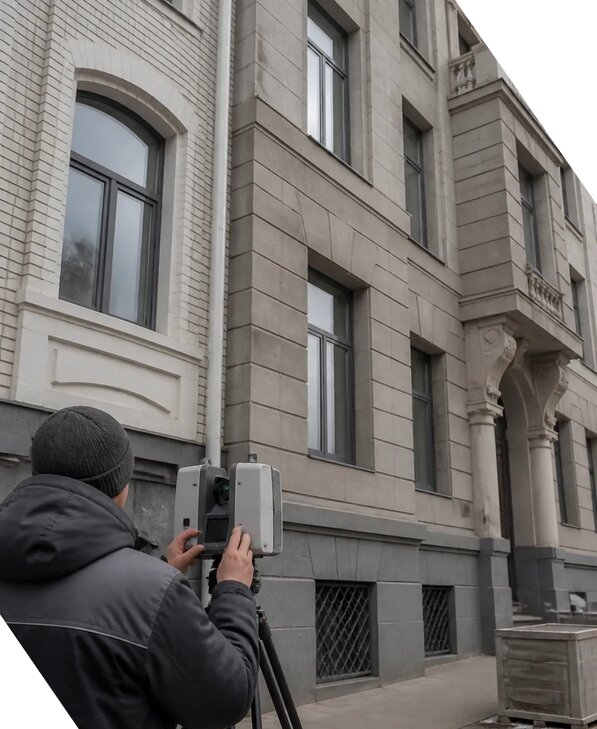 Лазерное сканирование фасадов зданий для обследования в Баксане